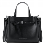 MICHAEL KORS Emilia br&auml;ndilogo klassikaline kareda pinnaviimistlusega veisenahast &otilde;lakott v&auml;ike naiste must must