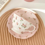 250ml Peen Euroopa kohvitassi keraamiline komplekt Design Sense Small ja High End Sense Light Luxury Ins Style Kodukruus 250ml beige