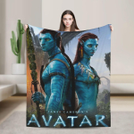 Avatars Blue Na'vi Neytiri Plakat Voodipesu Tekid Pehme Mugav Tekk Diivani Tooli Lennukireisi jaoks Flanell Voodikate Voodikate 130x150cm black