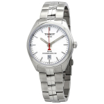 TISSOT PR100 seeria automaatne mehaaniline liikumine 100 meetrit veekindel h&otilde;bedane sihver roostevabast terasest korpus roostevabast terasest rihm T101.407.11.011.00 h&otilde;be