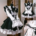 Meeste teenrit&uuml;druk Kost&uuml;&uuml;m Lolita Cosplay Armas Seksikas Erootiline Kawaii Kohviku Kost&uuml;&uuml;m Must Valge Meeste &Uuml;htne P&otilde;llekleit Armas Vibu S valge