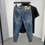 Meeste kevad-s&uuml;gis vabaaja teksap&uuml;ksid veega pestud keskmise v&ouml;&ouml;kohaga kerge venivusega denim-p&uuml;ksid 28 tumesinine v&auml;rv