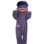 Naljakas kantav suure suuga onesie pidžaama lastele, t&auml;iskasvanutele, fliisist hubane kodune lounge-riietus, kapuutsiga pehme pl&uuml;&uuml;sist &uuml;hes t&uuml;kis kombinesoon XL gray