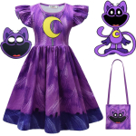 T&uuml;drukute printsessikleidid Naeratavad loomakesed Cosplay Laps Uinak Koerap&auml;ev Kost&uuml;&uuml;m Mask Lapsed Halloweeni Multikas Vestidos Vabaaja kleit 140(9-10Years) purple
