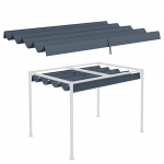 Pergola katusekate, 2,86 x 2,45 m sisset&otilde;mmatav p&auml;ikesekate 3 x 2 m pergola raamile, UV30+ kaitsega, tumehall 286 x 245 x 23 cm tumehall v&auml;rv