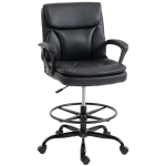 Ergonoomiline kontoritool, k&otilde;rguse reguleeritav joonestustool, reguleeritav jalatugi, 61 x 61 x 108 cm, must 61 x 61 x 108 cm