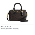 COACH Rowan kaetud l&otilde;uendist Boston kott, Crossbody k&auml;ekott V&auml;ike Naiste Pruun CW329-IMXAQ One Size 1 black