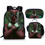 Deadpool 3-osaline &otilde;pilase seljakotikomplekt Armas pliiatsitops Kaasaskantav Vabaaja Uus Deadpooli kottikomplekt 3pcs