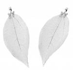 2x kaetud naturaalsete lehtedega ripatsid v&otilde;luvad ehted, kaunistused, kingitus kullast 31X29MM