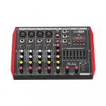 Muslady D6 mikseri konsool, mis on kaasaskantav 6 kanaliga Mixer EQ ja 7 ribaga 6-Channel-EU must