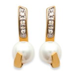 Les Tr&eacute;sors De Lily [C9430] - kullatud k&otilde;rvar&otilde;ngad  Catherine  valge kuldne - 13x4 mm valge