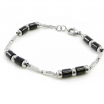 Les Tr&eacute;sors De Lily [I9097] - Bracelet Acier 'Chor&eacute;graphie' noir argent&eacute; must