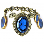 Les Tr&eacute;sors De Lily [L0598] - Bracelet Cr&eacute;ateur 'Divine Cam&eacute;e' bleu sinine