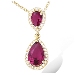 Les Tr&eacute;sors De Lily [N5404] - Collier Plaqu&eacute;-Or 'Sissi' rubis dor&eacute; - 25x9 mm kuld