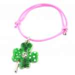 Les Tr&eacute;sors De Lily [P7452] - Bracelet enfant cr&eacute;ateur 'Lilipoupettes' (tr&egrave;fle) vert - 20x16 mm roheline