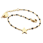 Les Tr&eacute;sors De Lily [R0250] &ndash; disainitud terasest k&auml;ev&otilde;ru 'Une Etoile est N&eacute;e' must kuld - 10x10 mm must