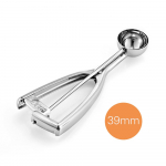 Roostevabast terasest j&auml;&auml;tiselusikas k&uuml;psise magustoit toidukulbik koorevann melonipalliga 55mm