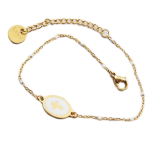 Les Tr&eacute;sors De Lily [R0078] - Kuldvalge  Cross  terasest disaink&auml;ev&otilde;ru - 12x9 mm valge