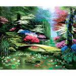 5D isetehtud teemantmaal koomiks maastik j&auml;rve ja silla ristpistes teemantmosaiik teemanttikandid 20X30CM