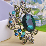 Blucome Decent vanempeadisaineri klassi kristallpross, populaarne pin Foulard Boucle h&otilde;be/roheline