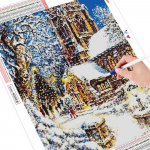 5D Teemantmaal Ristpistes Talvemaastik T&auml;is&uuml;mmargune tikandid 20X30CM
