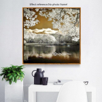 5D DIY Teemantmaal Talvine Full Drill Round Teemantmosaiik Maastikupilt 30x30CM