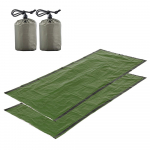 2 tk h&auml;daabitekk koos survekotiga kaasaskantav kerge h&auml;daabi magamiskott roheline