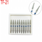 10 tk/karp Dental Diamond FG kiired puurid, koonilised lameda otsaga puurid hammaste poleerimiseks 1,6 mm TF-21