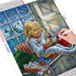 5D DIY Teemantmaaling J&otilde;uluvana Teemanttikandid Laste Mosaiik Talvine K&auml;sit&ouml;&ouml; K&auml;sit&ouml;&ouml; Kingitus Full Round (20X30CM)