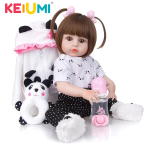 KEIUMI Full Silicone Reborn Baby Dolls Veekindel nukk Beebim&auml;nguasi Vannim&auml;nguasi Lastele S&uuml;nnip&auml;evakingitus M&auml;ngukaaslane 19 inch pruun