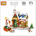 LOZ 1223 H&auml;id j&otilde;ule majapuu J&otilde;uluvana lumememme kelk 3D mudel Mini klotsid klotsid Ehitusm&auml;nguasi lastele Kingitus ilma karbita