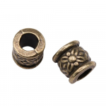 20 tk suure auguga vahehelmed kaelakee naistele, antiikne pronksv&auml;rv 8x7 mm