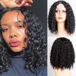 MERISIHAIR pikad krussis lokkis keskmise osa s&uuml;nteetilised parukad mustanahalistele naistele Deep Wave Cosplay parukas Kuumakindlast kiust igap&auml;evane parukas &otilde;lgade pikkus