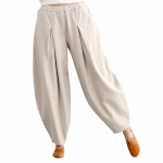 ZANZEA naiste suvised puuvillased p&uuml;ksid &uuml;hev&auml;rvilised vabaaja elastsed v&ouml;&ouml;kohaga lahtised haaremip&uuml;ksid M