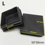 10 tk musta toru pistikud sisestused toru kandilised otsakatted p&otilde;randakaitse jalakatted m&ouml;&ouml;bli jalapadjad 50x50mm