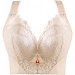 Suures suuruses seksikas Push Up rinnahoidja 34-46 CD-tass tikandiga pitsrinnahoidjad Naiste kogutud rinnahoidja suurte rinnahoidjatega naistepesu topp 38/85D beež