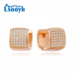 LSOOYH Clip K&otilde;rvar&otilde;ngad Roosa kullav&auml;rvi Moodne K&otilde;rvar&otilde;ngas Naistele Ruudukujulised Cubic Zirconia Stud K&otilde;rvar&otilde;ngad Ehted A