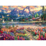 5D DIY teemantmaalikomplekt m&auml;gimosaiik maastiku helmed tikandid hirved loomingulised hobid maja kodukaunistus Full Round 20x30CM