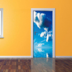 Loomingulised uksekleebised Metsa loodusmuster PVC isekleepuv tapeet Kodukaunistused Seinamaalingud K&uuml;lmkapi kunst plakatid Uksekate 77cm x 200cm