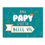 Les Tr&eacute;sors De Lily [A3616] &ndash; keraamiline magnet 'Papy' sinine (vanaisaga on see hea elu) - 8x6 cm mitmev&auml;rviline