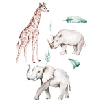 Les Tr&eacute;sors De Lily [R6022] - kleebiste leht  Safari Animals  - 20x70 cm must