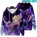 Genshin Impact Cosplay kost&uuml;&uuml;m Mona Kaeya Klee Diluc Venti Paimon Zhongli Keqing Ganyu Unisex 3D t&otilde;mblukuga kapuutsiga riided 3XL