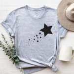 Lovely Star Tee Top Mood T-s&auml;rk Riietus 90ndate Sweet Style Trend vabaaja l&uuml;hikeste varrukatega naiste prinditud naiste graafiline T-s&auml;rk S