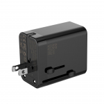 VAORLO 65W GaN laadija 4-&uuml;hes reisilaadija kiirlaadimine USA EL UK AU QC 3.0 Super Charge mini kaasaskantav PD USB laadija must