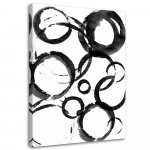 L&otilde;uendiprint Circle Abstraction Black and White 40x60 must/valge