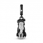 Animal Series Dangle 925 H&otilde;bedane j&auml;nes Bordercollie papagoi &scaron;nautser helmestest amuletid sobivad naise armsad k&auml;ev&otilde;ru ehted