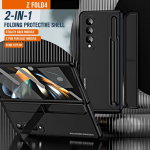 S Pen Plating Kickstand armor &uuml;mbrisega Samsung Galaxy Z Fold 4 360 Full Screen Protector P&otilde;rutuskindel telefoni kate Z Fold 3 5G For Galaxy Z Fold 4 kuld