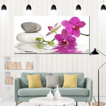 Moodne lilla orhidee Zen Spa kivi Stiilelu L&otilde;uendimaal Plakat Seinakunsti Pilt elutuba Cuadros Kodukaunistus Ilma raamita 20cm&times;40cm NoFrame