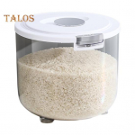 Teravilja dosaator lekkekindel tolmukindel lekkevastane vastupidav lukustusdisain riisi hoiukarp majapidamistarbed S valge