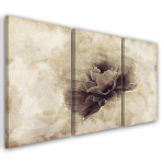 Kolmeosalise pildiga l&otilde;uendiprint Rose Flower Vintage Beige 60x40 beež